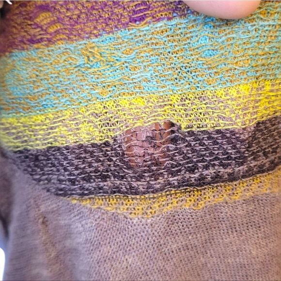 Free People Women's Brown Cotton Blend Sheer Oversized Blouse Size M - Picture 5 of 7